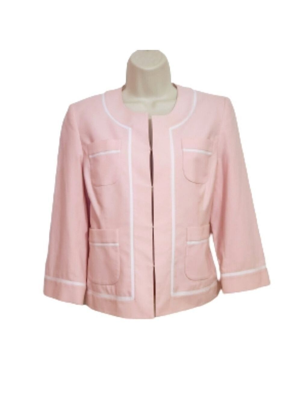 INC International Concepts Pink Hook Eye Jacket Size 4